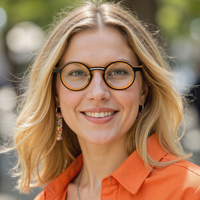 Burnell Round Orange Glasses