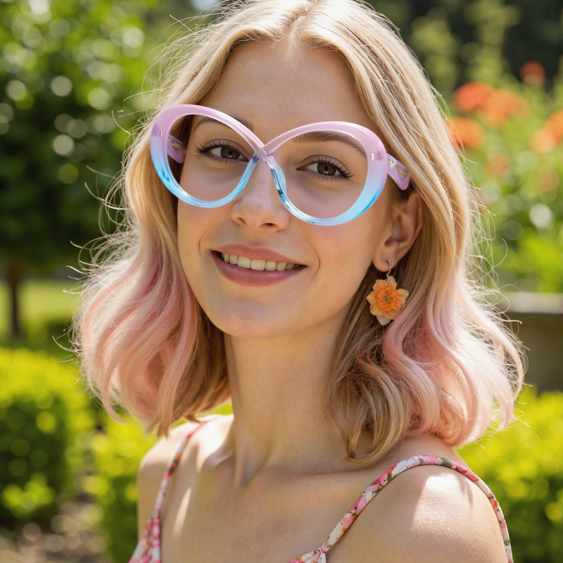Ellit Ovale Rosa Brille