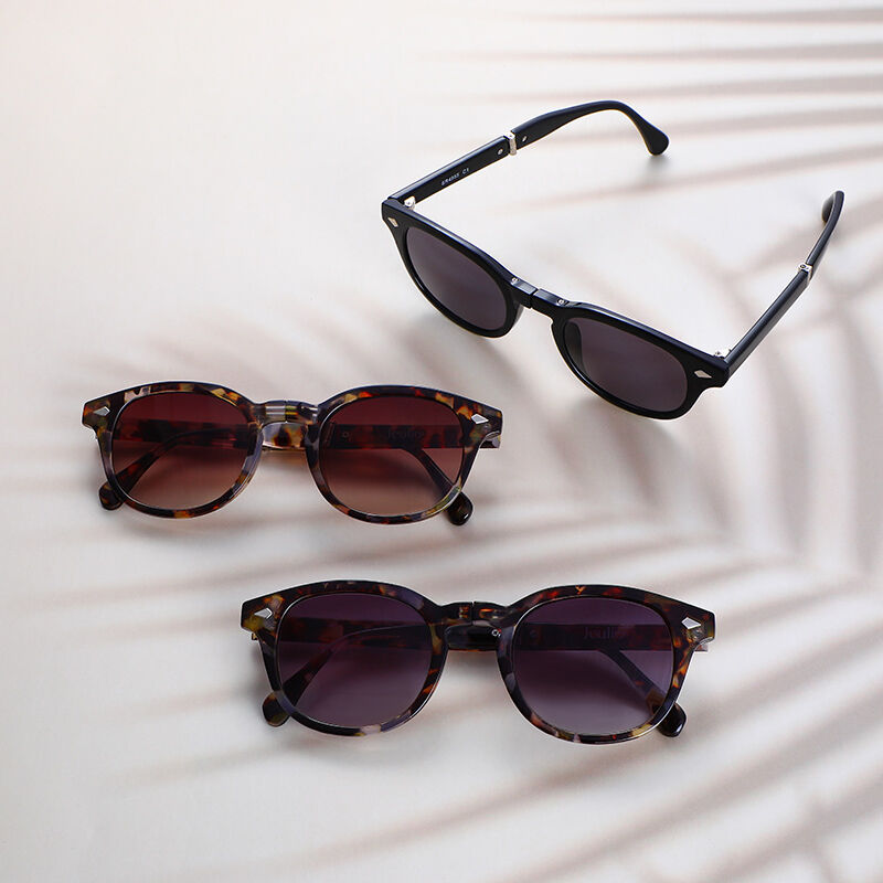 Transform Round Tortoise/Grey Folding Sunglasses