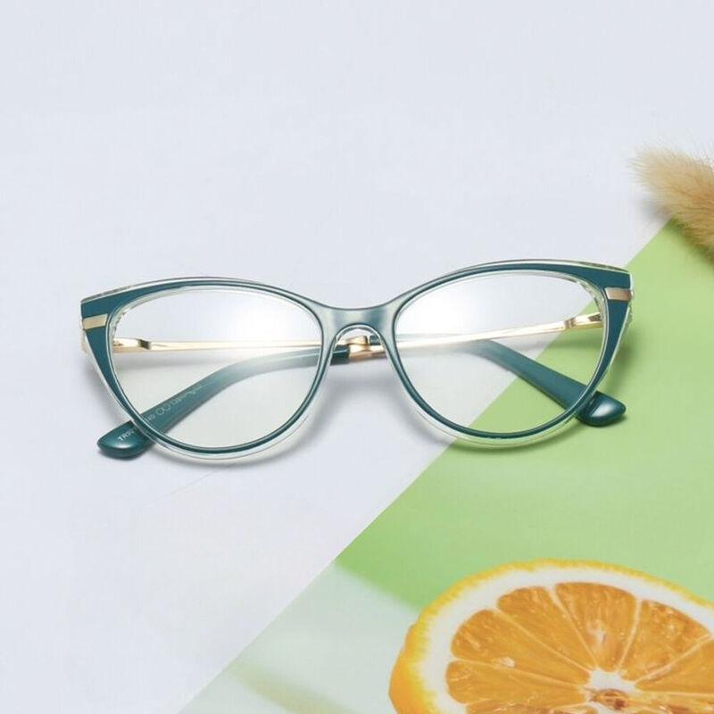 Calanthe Cat Eye Green Glasses