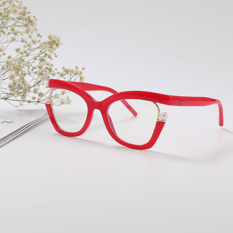 Halona Cat Eye Red Glasses