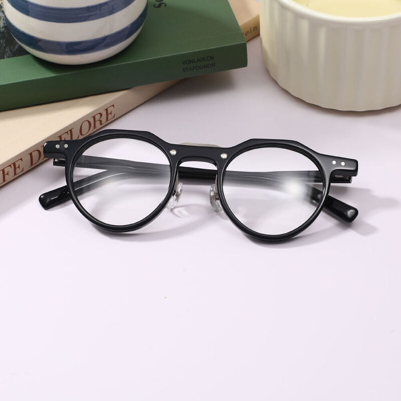 Alail Round Black Glasses