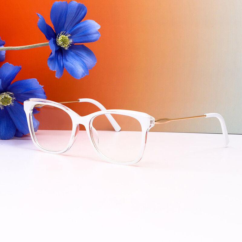 Vinc Square White Glasses