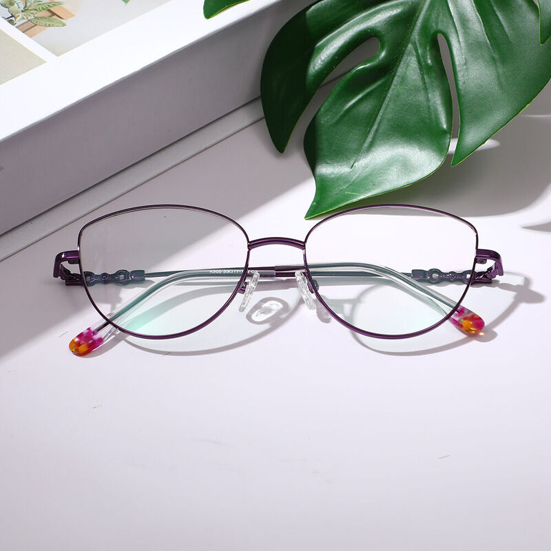 Nancy Cat Eye Purple Glasses