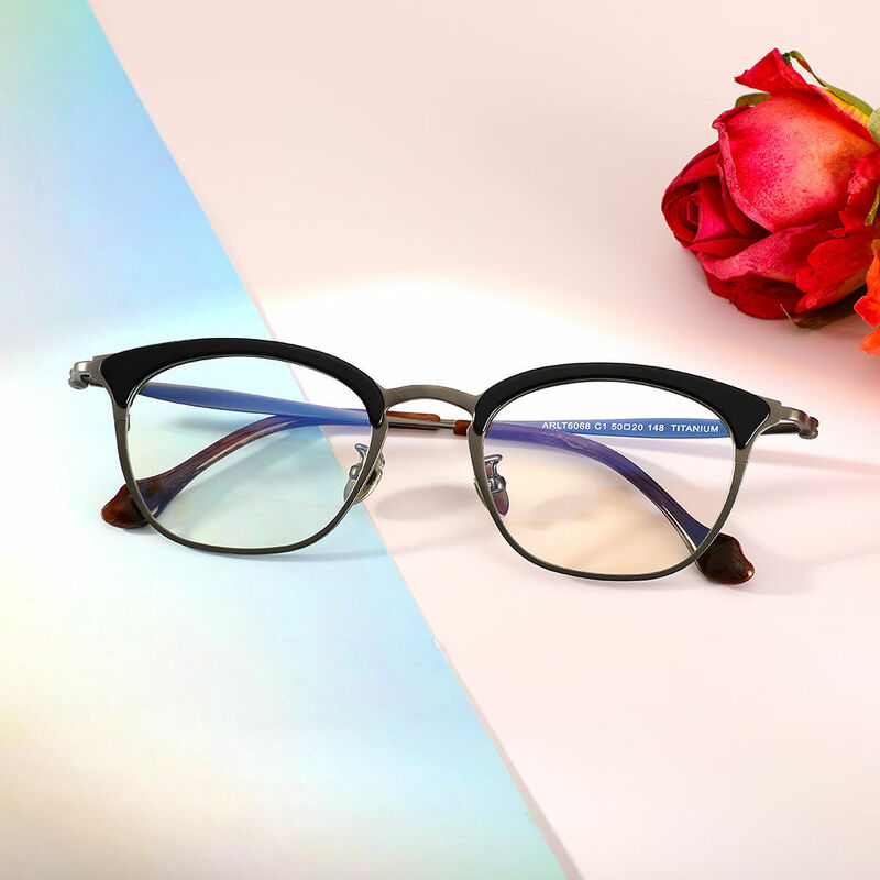 Martin Browline Black Glasses