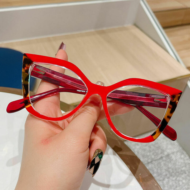 Faulkn Cat Eye Red Glasses