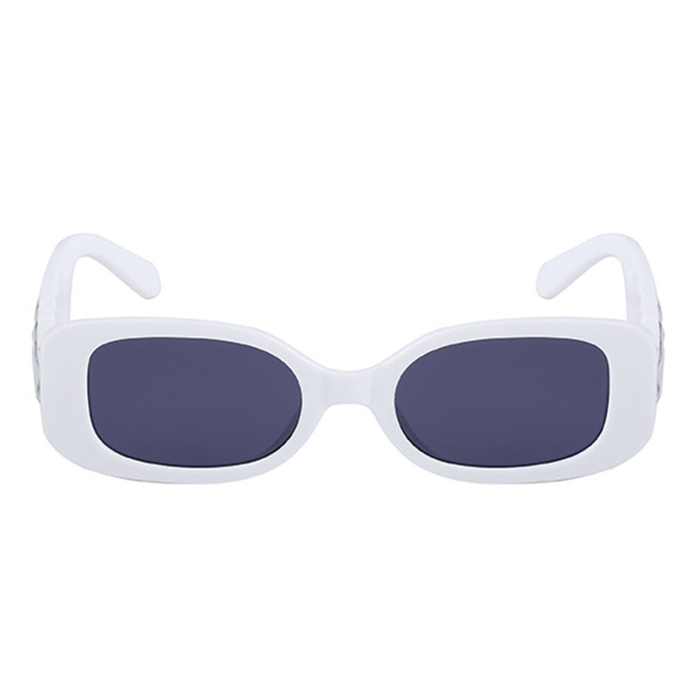 Kim Rectangle White Sunglasses