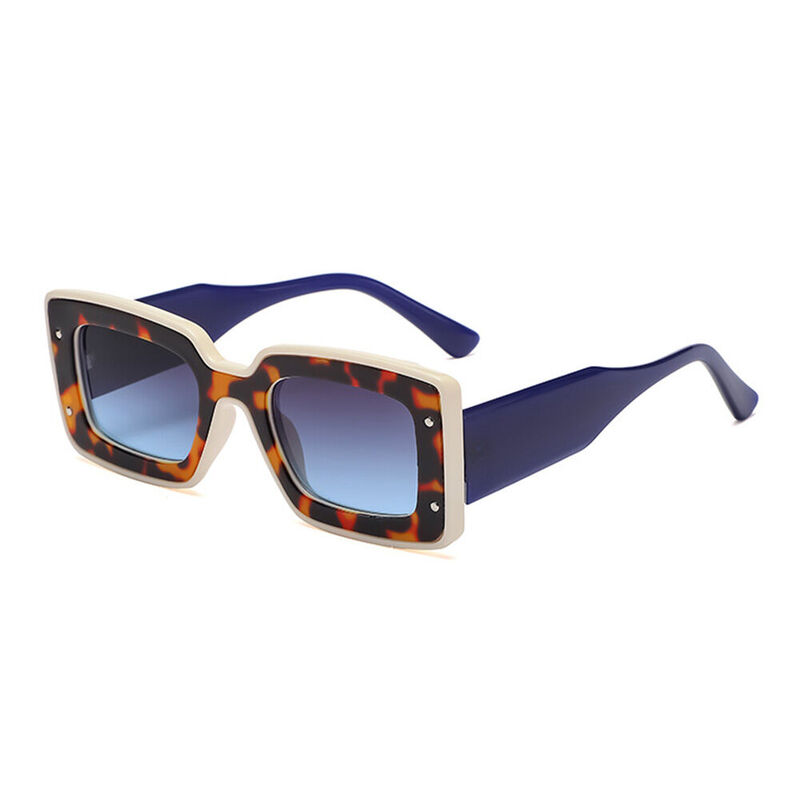 Jess Rectangle Blue Sunglasses