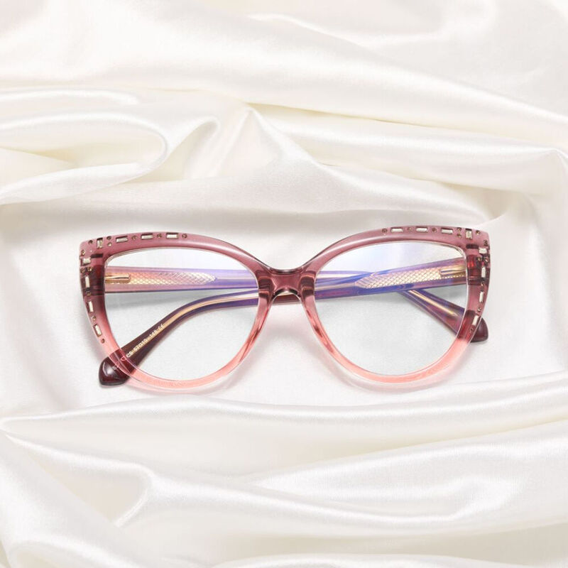 Selina Cat Eye Pink Glasses