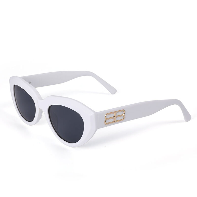 Regina Cat Eye White Sunglasses