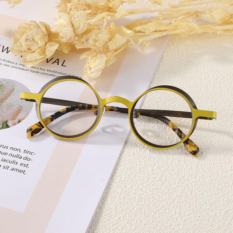 Neoco Round Yellow Glasses