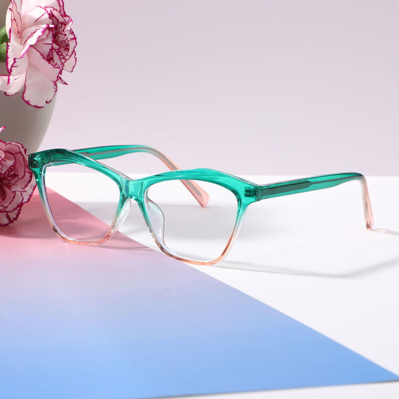 Elsiea Cat Eye Green Glasses