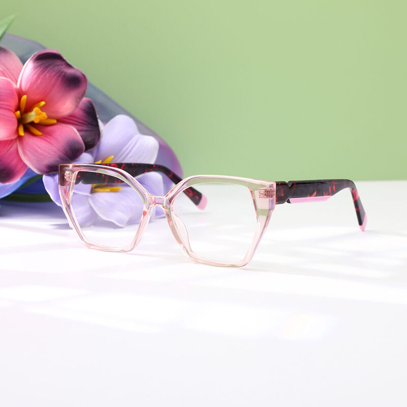 Tabit Cat Eye Pink Glasses