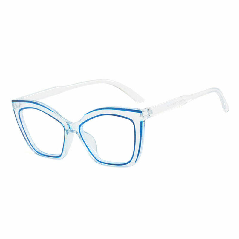 Hughe Cat Eye Blue Glasses