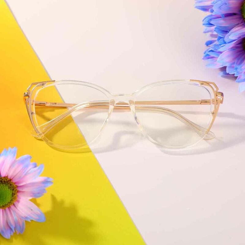 Crystal Cat Eye Clear Glasses
