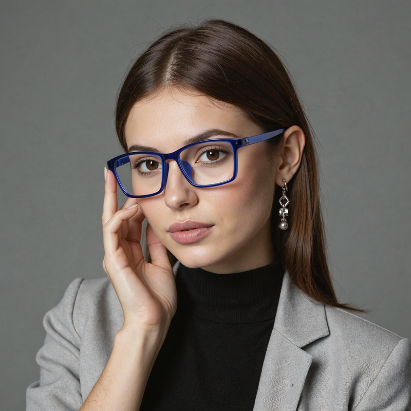 Madison Rechteckige Blaue Brille