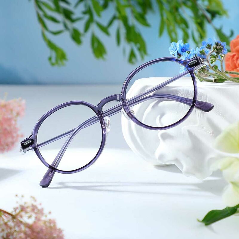 Martina Round Grey Glasses