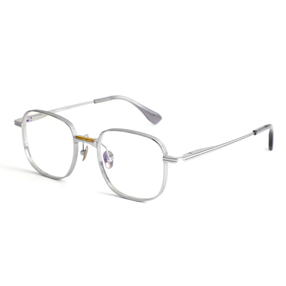 Greg Quadratische Silberne Brille