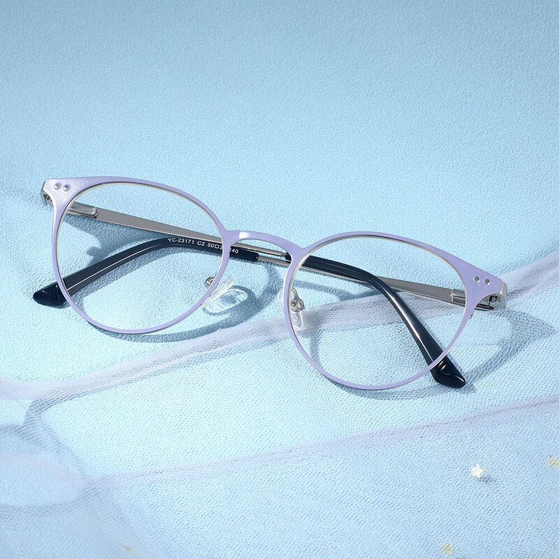 Vivien Round Grey Glasses