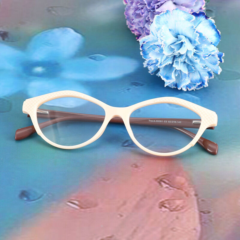 Casey Oval Beige Glasses