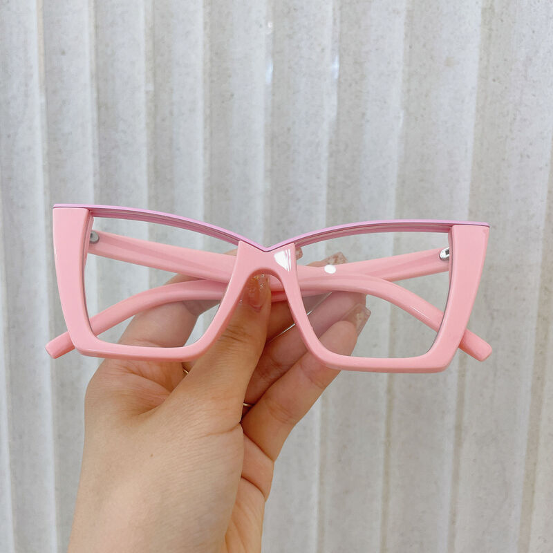 Leilciy Cat Eye Pink Glasses