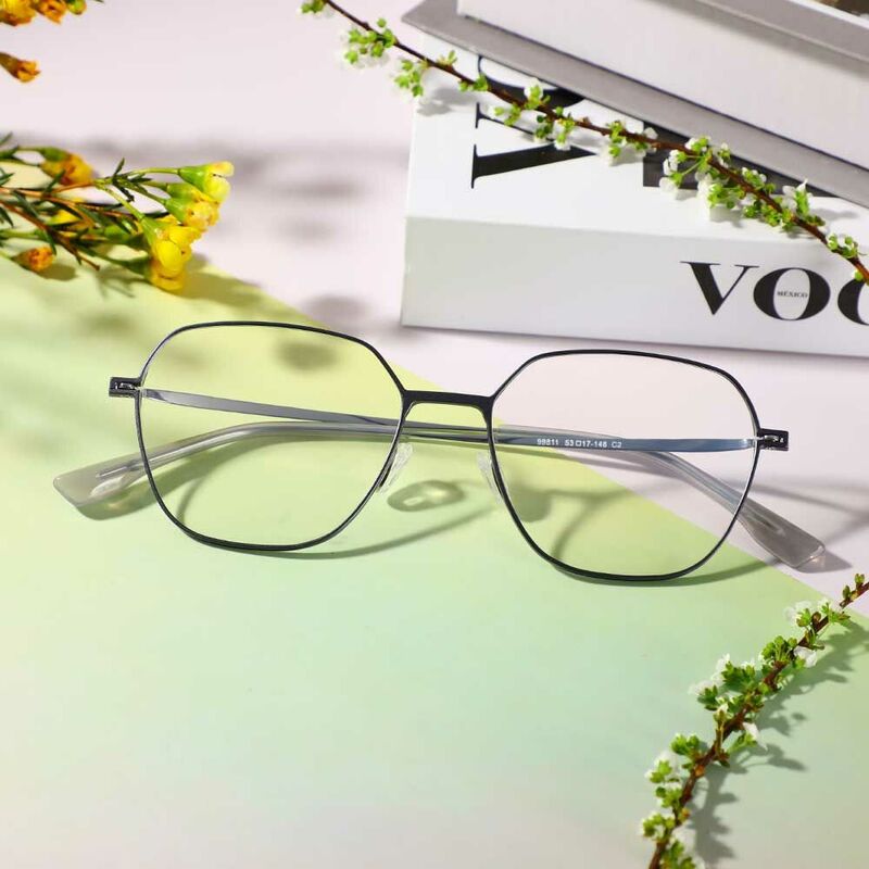 Charles Geometric Gray Glasses