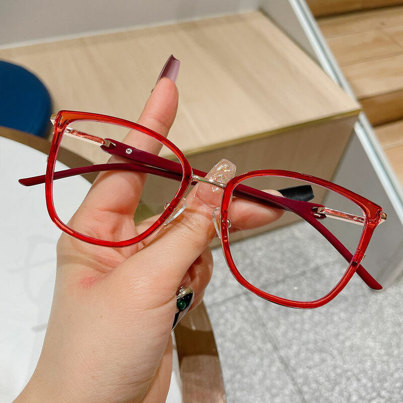 Adelaid Cat Eye Red Glasses