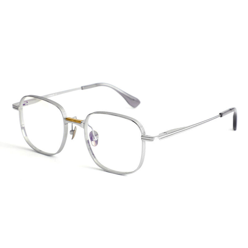 Greg Quadratische Silberne Brille