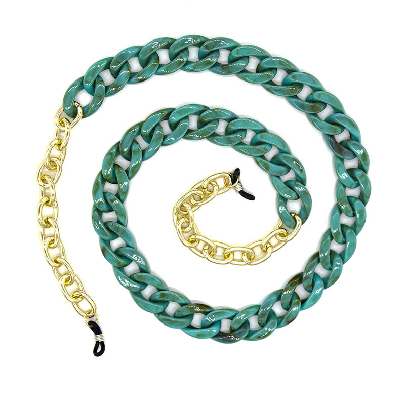 Carol Sleek Acrylic Alloy Green Glasses Chain