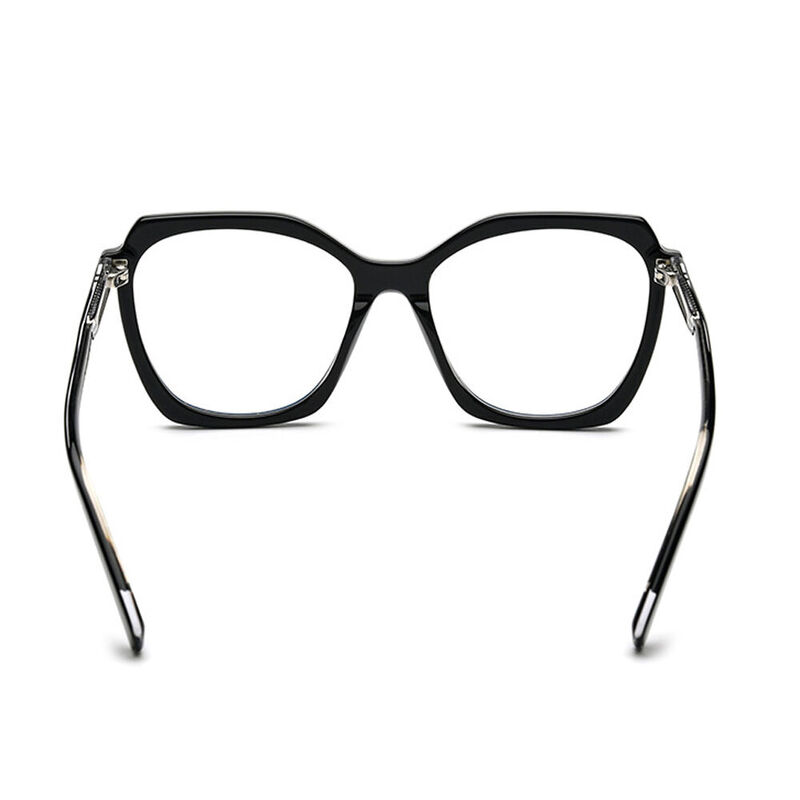 Ebony Geometric Black Glasses