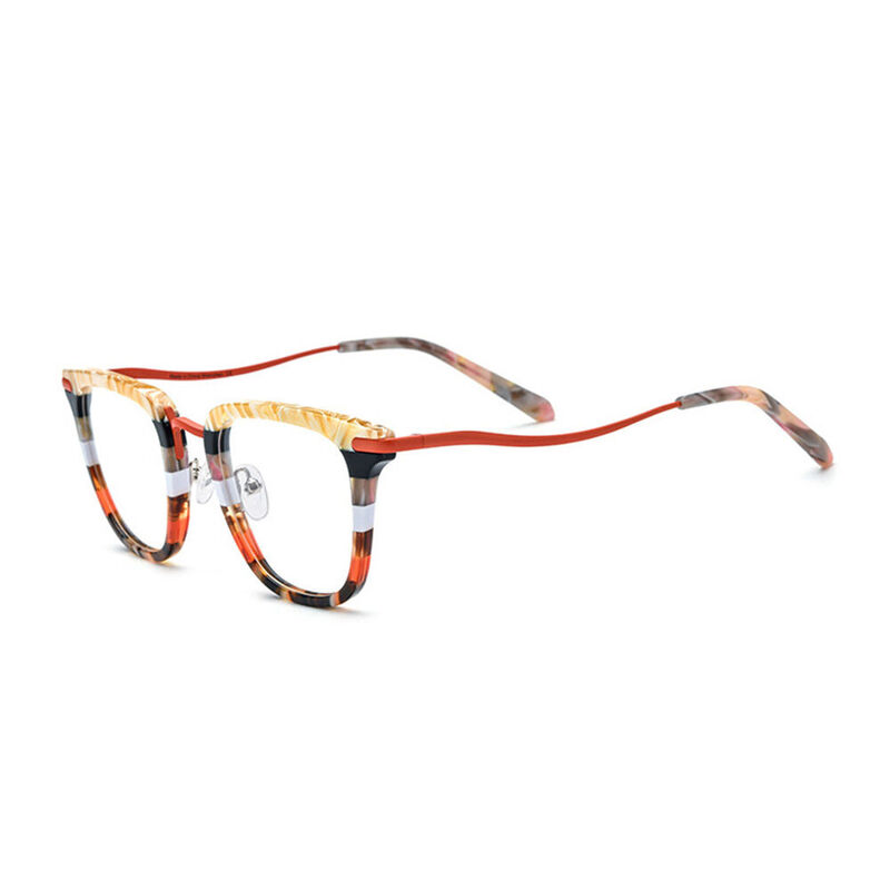 Elsi Square Orange Glasses