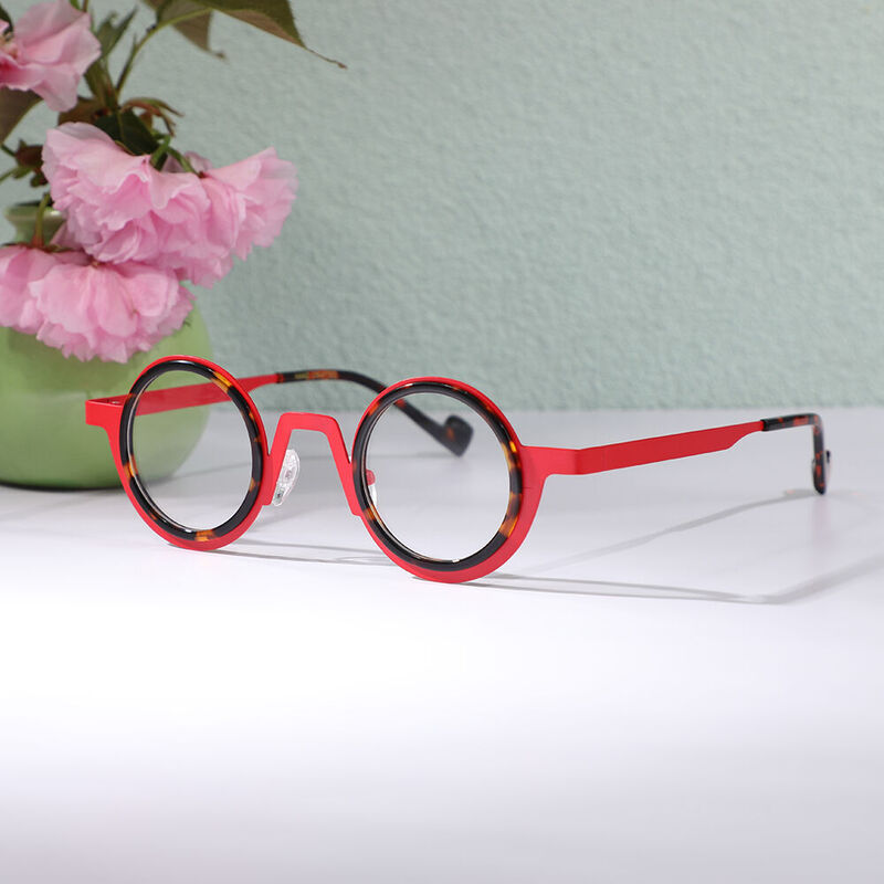 Careg Round Red Glasses