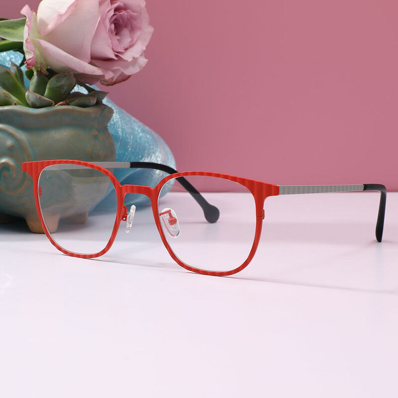 Chade Quadratische Rote Brille