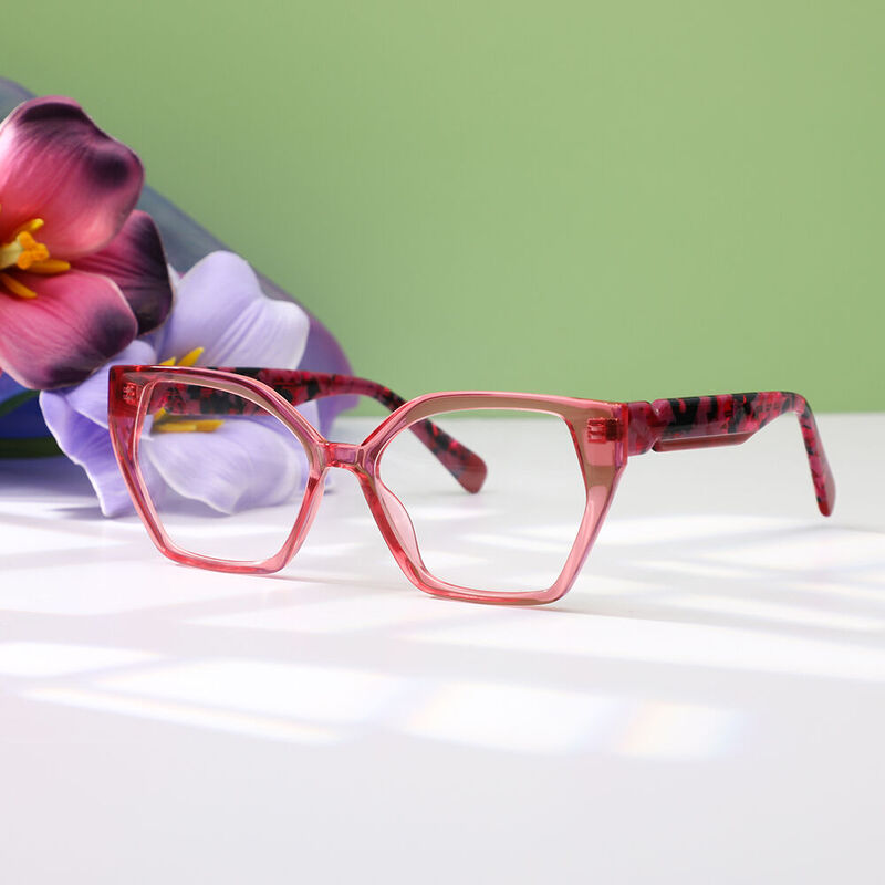 Tabit Cat Eye Red Glasses