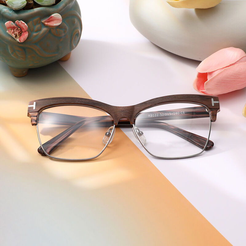 Theresqe Browline Brown Glasses
