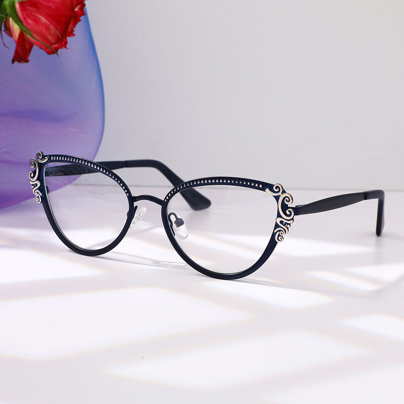 Strachey Cat Eye Blue Glasses