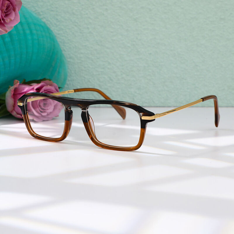 Wagne Square Brown Glasses