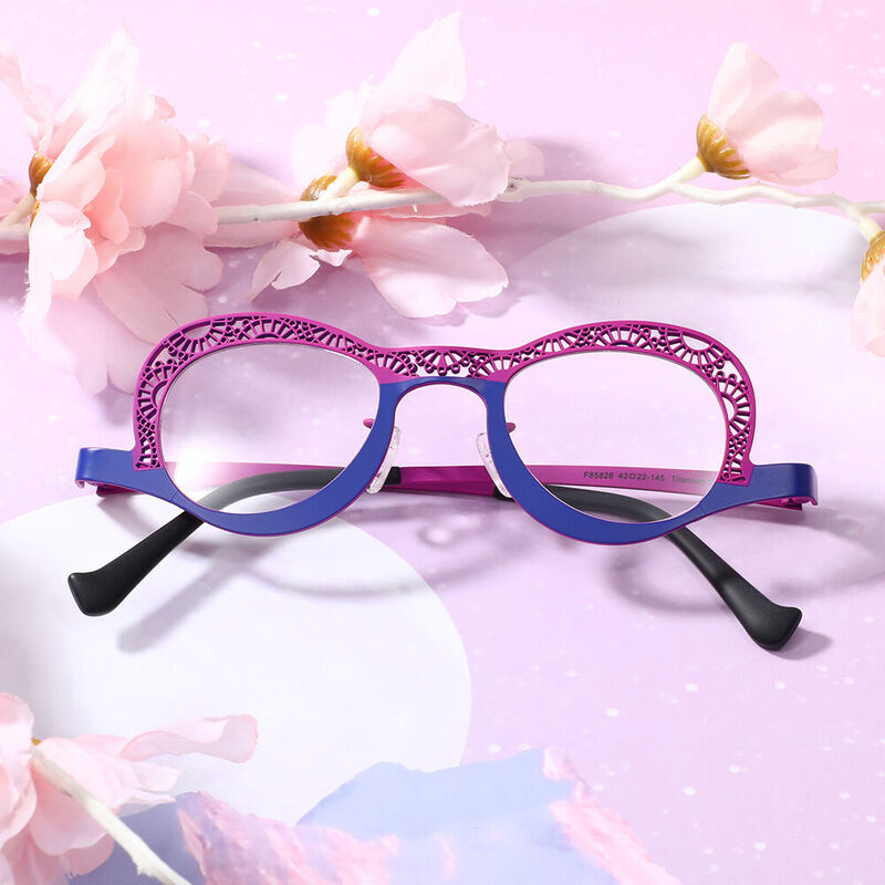 Sophy Oval Purple Glasses