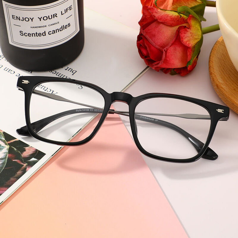 Polly Square Black Glasses