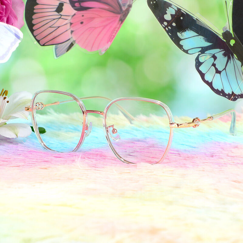 Deirdre Geometric Clear Glasses