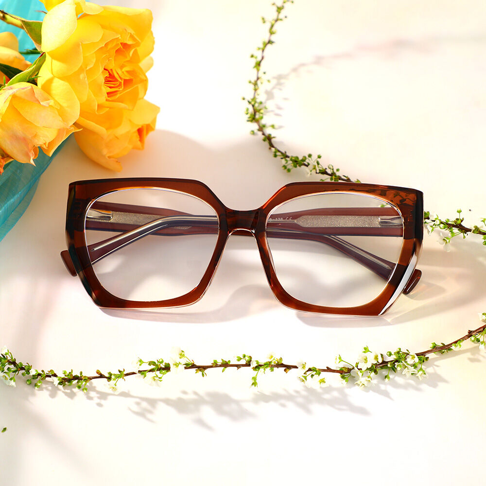 Sophy Cat Eye Brown Glasses