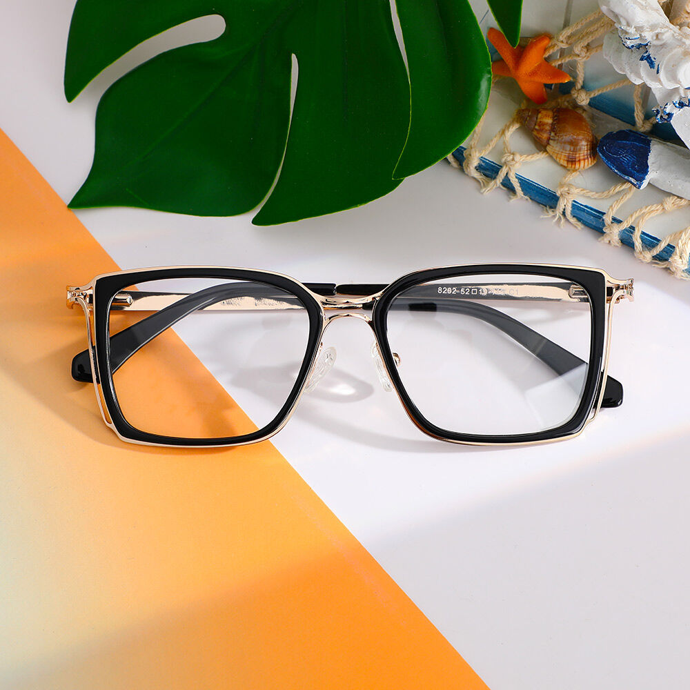 Eugene Quadratische Schwarze Brillen