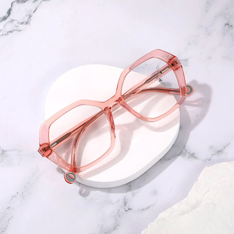 Sonya Geometric Pink Glasses