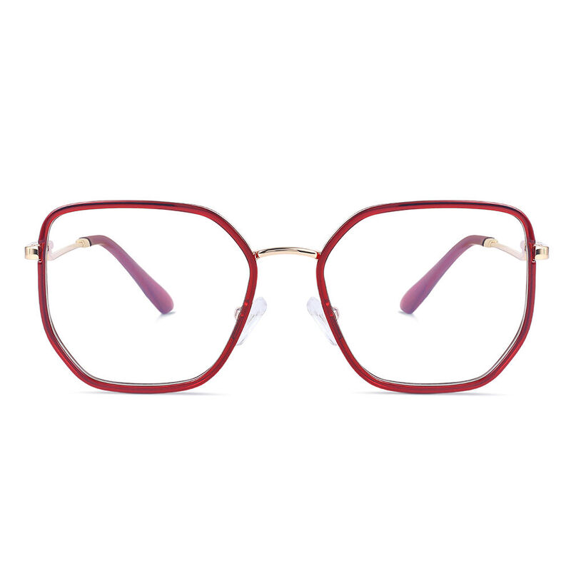 Carver Geometric Red Glasses