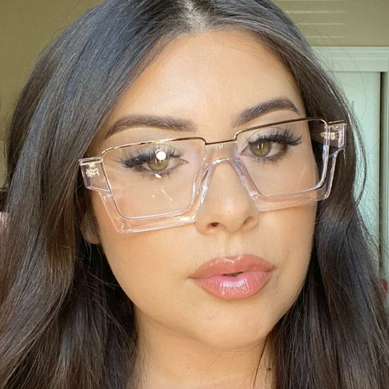 Une Square Clear Glasses