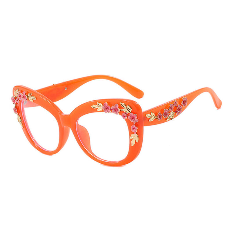 Roneld Cat Eye Orange Glasses