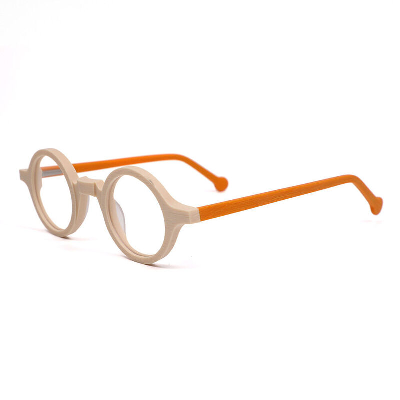 Quina Round Beige Glasses