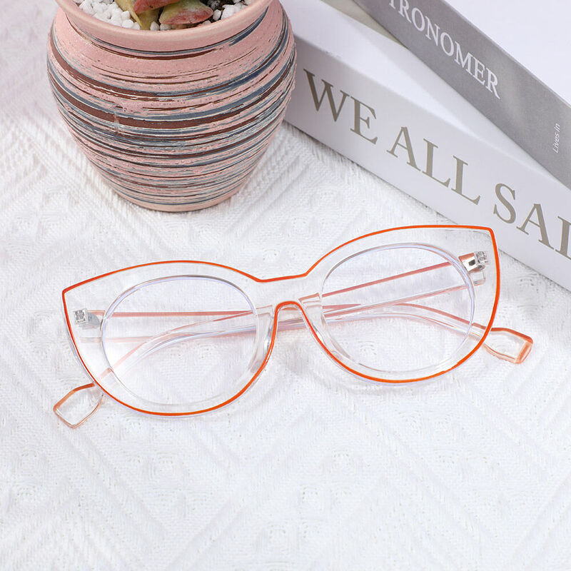 Gloria Cat Eye Orange Glasses