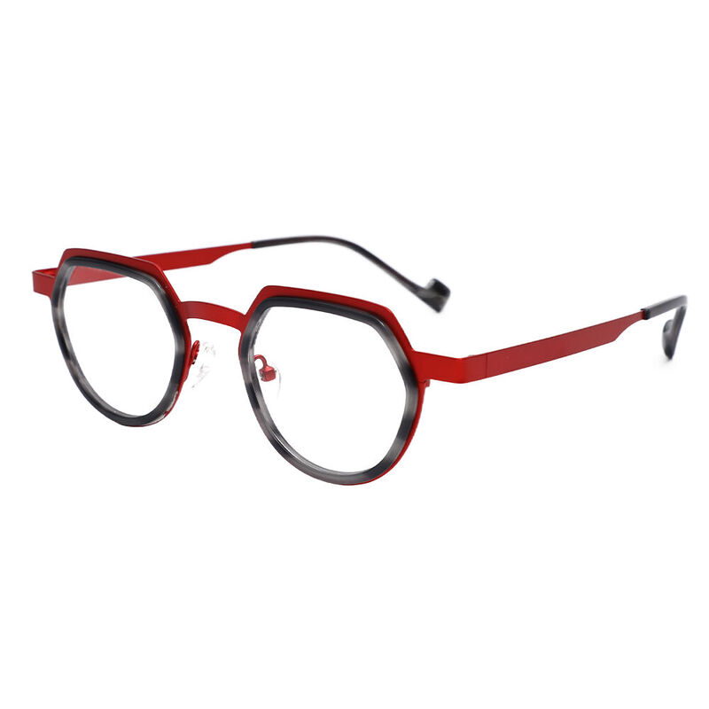 Kenn Geometric Red Glasses