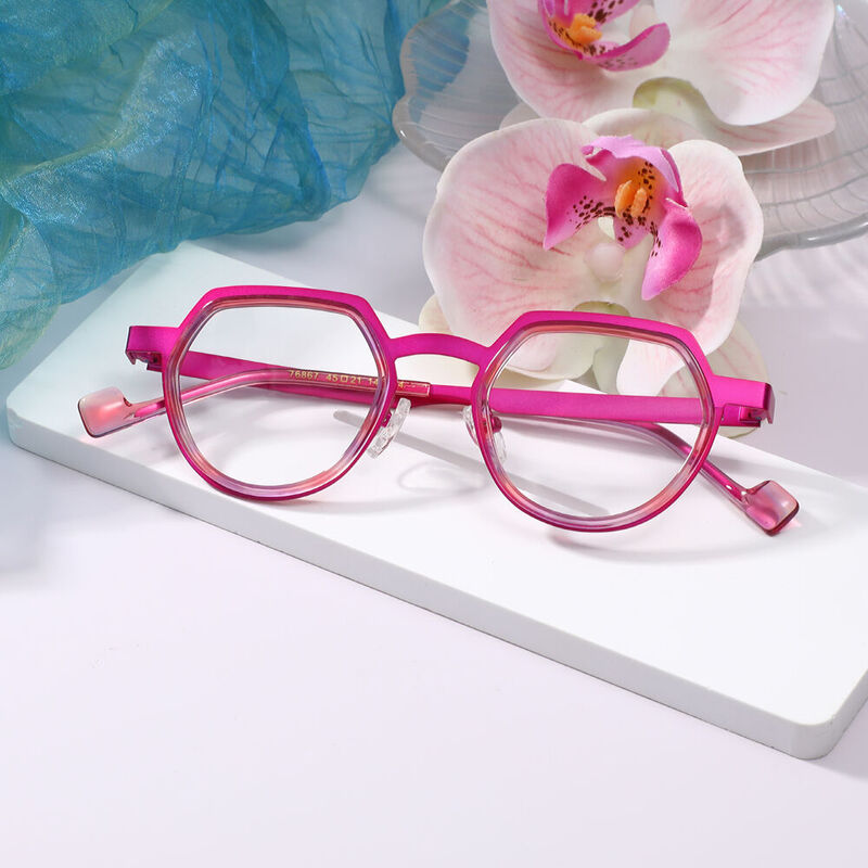 Kenn Geometric Pink Glasses